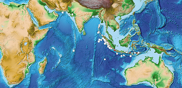 Confirmed tsunami source locations in the Indian Ocean. Source: NCEI/WDS-Geophysics.