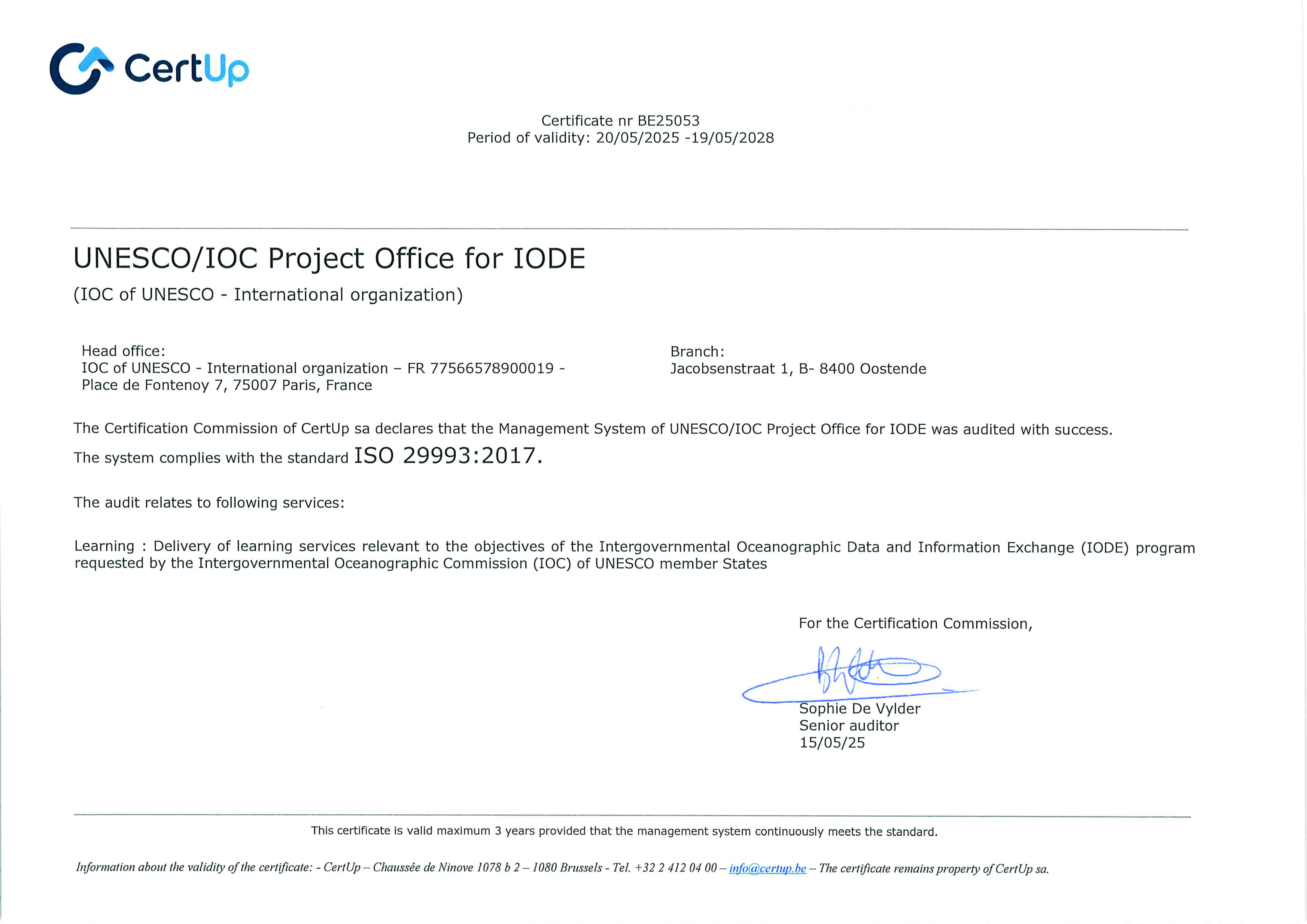 2025 Certup certificate OTGA eLearning